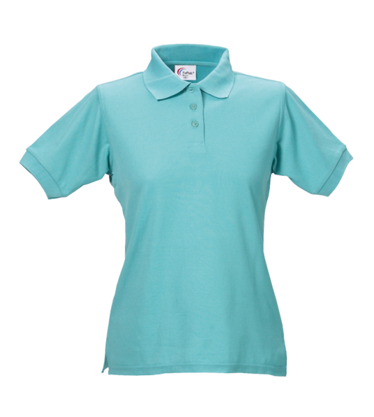 Damen Poloshirt 60 °C Grad waschbar tuerkis Arbeitsshirt Arbeits-t-shirt tailliert