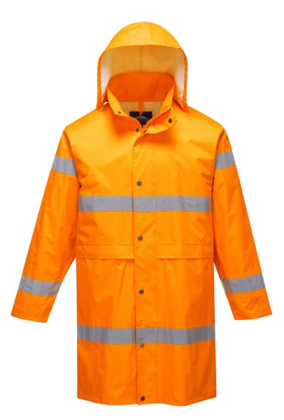 Warnschutz Regenmantel H442 wasserdicht in Leuchtfarben orange 