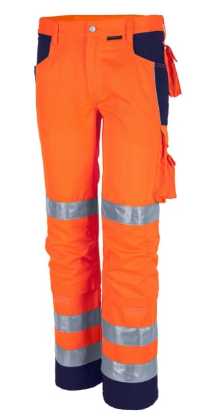 Qualitex Warnschutz Bundhose orange Arbeitshose marine