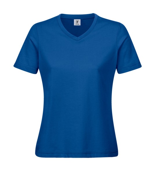 Damen 60°C Arbeits-T-Shirt V-Ausschnitt royal blau
